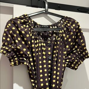 J.Crew Button-up midi dress in dot cotton poplin